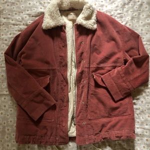 Oversized Free People Pink Corduroy Jacket